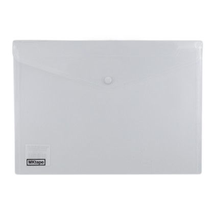 MKtape Confezione da 2 Buste Porta Documenti con Chiusura - Plastica - Formato A4 - Colore Trasparente