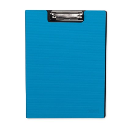 Cartella in plastica MKtape con clip superiore e coperchio - Formato A4 - Colore blu