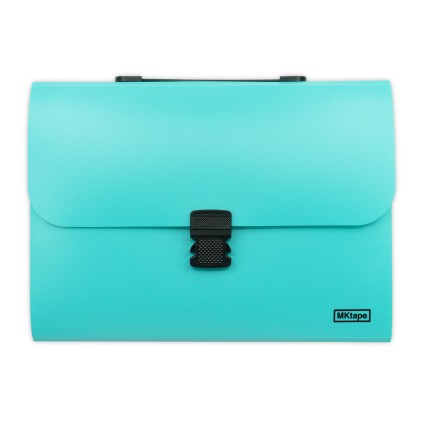 Mktape Cartella a Soffietto in Plastica con 13 Dipartimenti - Chiusura a Scatto - Porta Carte - Colore Verde Pastello
