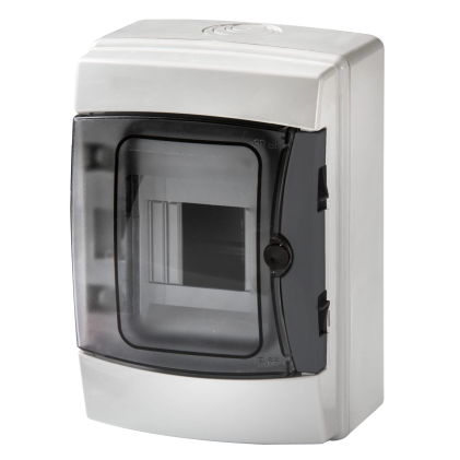 Centralino Da Parete Meanwell 4 Moduli 150X170X100Mm Grigio Ral 7035 Con Portello Fumи Ip65