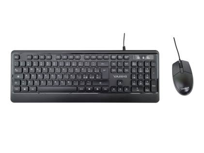 Yashi Tastiera E Mouse Usb Kit, Soft, Nero, Ita