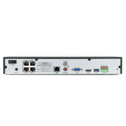 NVR 4 Canali POE Vultech VS-NVR8404-POE Fino a 5Mpx H.264 HDMI P2P CLOUD 1 HD ALARM.