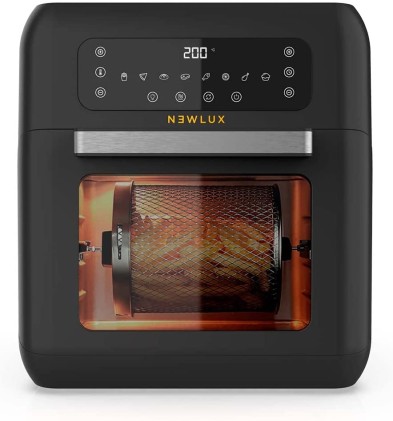 Newlux Air Power V120 Friggitrice ad Aria Forno 12L 1500W - Tecnologia Air Power 360&ordm; - Touch Screen - Luce Interna - 12 Accessori Inclusi
