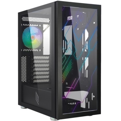 Case Mid-Tower No Psu Utopia F15 Bl 1Usb3 2Usb2 Vetro Temperato Rgb Fan