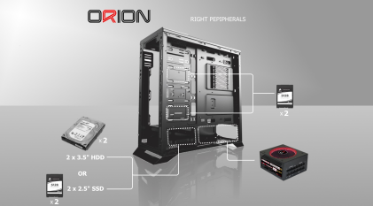 Case Gaming CTesports ORION 4G con 4 pannelli in vetro temperato