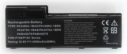 Batteria Compatibile. 6 Celle - 10.8 / 11.1 V - 4400 Mah - 48 Wh - Colore Nero - Peso 320 Grammi Circa - Dimensioni Standard.