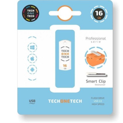 TechOneTech Pro Smart Clip Memoria USB 2.0 16GB (Pendrive)