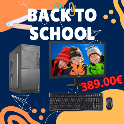 Bundle PC, monitor e tastiera "Back to school"