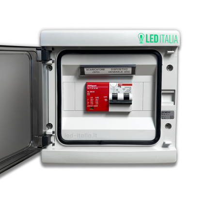 Quadro Ac Monofase 5Kw - 25A 230V Centralino Ip65 8 Moduli Versione Con Interruttore Magnetotermico Differenziale + Scaricatore Abb / Dehn