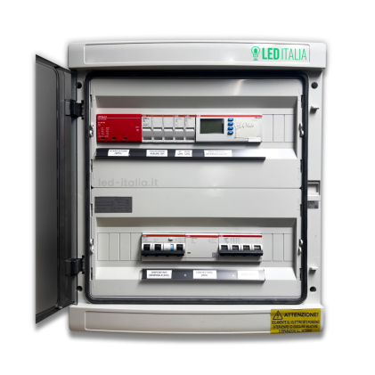 Quadro Ac Trifase 15Kw - 25A 400V - Ip65 36 Moduli - Int. Magnetotermico Diff. + Scar. + Entra/Esci + Sgancio + Portafusibili Cei-021 Abb / Dehn