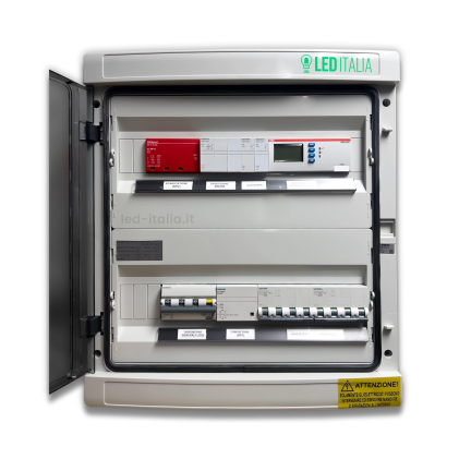 Quadro Ac Trifase 20Kw Doppio Ingresso Inverter - 32A 400V - Ip65 36 Moduli Con Interruttore Magnetotermico Differenziale + Scaricatore + Entra/Esci + Sgancio + Portafusibili Abb / Dehn