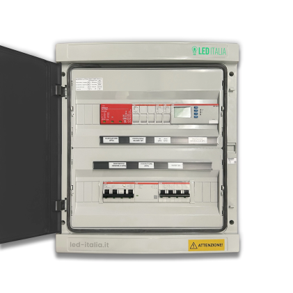 Quadro Ac Trifase 20Kw - 32A 400V - Ip65 36 Moduli Con Interruttore Magnetotermico Differenziale + Scaricatore + Entra/Esci + Sgancio + Portafusibili Abb / Dehn