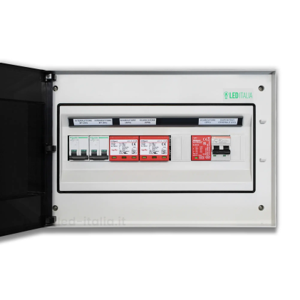 Quadro AC/DC Monofase 8kW 2/2 40A 230V 25A 600VDC 18 Moduli Differenziale SPD IP65