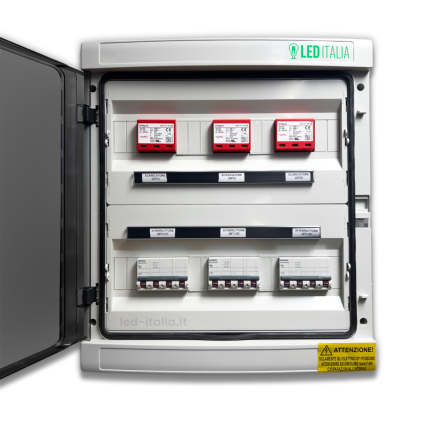 Quadro Di Campo Dc 3 Stringhe 3 Mppt 1000Vdc 20A Con Centralino Ip65 12 Moduli Versione Con Interruttori Magnetotermici + Scaricatori Siemens / Dehn