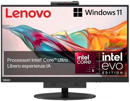 Lenovo Pc Aio 22" Borderless Tio22 Gen4 Ips Fhd + M720Q Tiny I5-8500T 8Gb 256Gb Nvme W11P - Ricondizionato