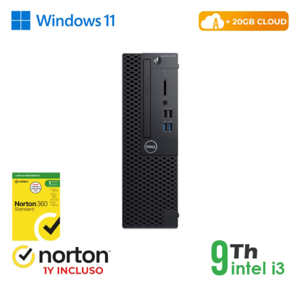 RINOVO PC DELL REFURBISHED Optiplex 3070-5070 SFF i3-9X00 DDR 8GB SSD 256GB HDMI W11P CLOUD20GB Gra