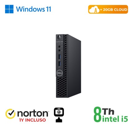 Rinovo Dell Mini Pc Optiplex 3060-5060M I5-8X00 Soddr4 8Gb Ssd 256Gb W11P Cloud20Gb Grado A - Ricondizionato