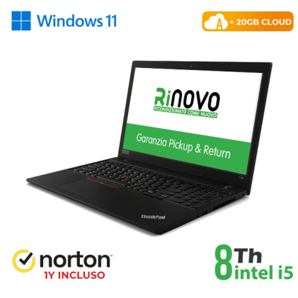RINOVO NB LENOVO ThinkPad L590 i5-8X00 DDR4 8GB SSD 256GB 15.6" W11P CLOUD20GB Grade A 1Y Warranty 3