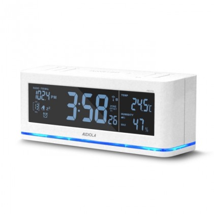 Audiola Radiosveglia RSB-0723 AM/FM Rilevamento meteo/temp. White