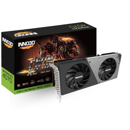 Inno3D Vga Geforce Rtx 4070, Rtx 4070 Twin X2 Oc, 12Gb Gddr6X, 3Dp/Hdmi