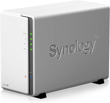 Enclosure di archiviazione NAS centralizzata Synology DiskStation DS220j - Capacit&agrave; per 2 unit&agrave; di archiviazione - Compatibile con HDD SATA da 2,5", 3,5" - 1x RJ-45, 2x USB