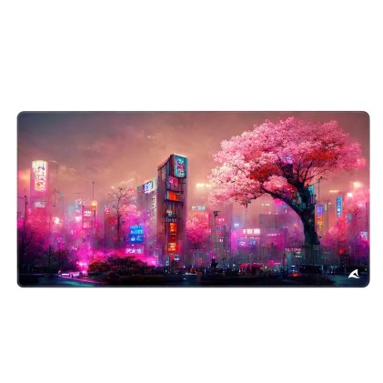 Sharkoon Skiller Sgp40 D4 Mousepad Tappetino Gaming 1000 X 500 X 3  Mm Citta Rosa Neon