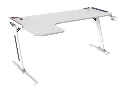 Tavolo Cortek Gaming L-Shape Rgb 160Cm White