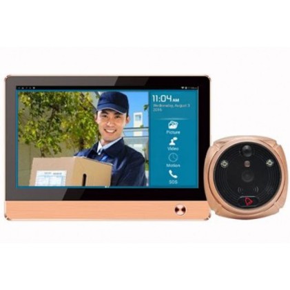 Spioncino Per Porte LKM Security Con Ampio Display Touch Screen Da 7 Pollici Con Sistema Android Con Funzione WiFi + GSM Colore Bronzo