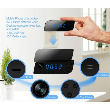 Mini Sveglia Spia LKM Con Visione Notturna Con Accesso Da APP Su Smartphone