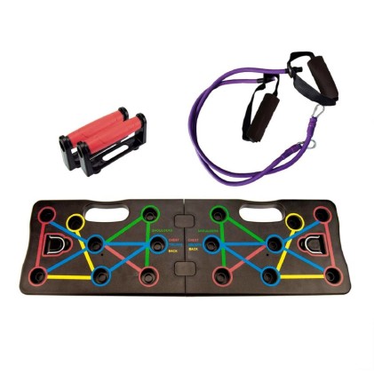 Jocca Push Up Table 10 in 1 - Pieghevole e Portatile - Colori Associati ai Gruppi Muscolari