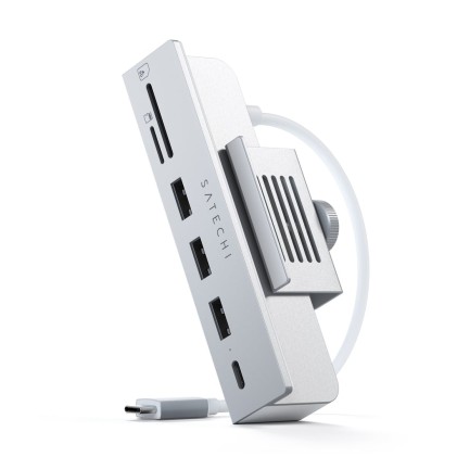 Hub Morsetto Usb-C Imac 24" Silver 3Xusb 1Xusb-C Microesd