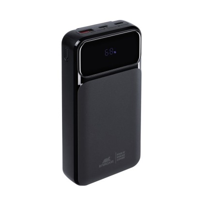 Battery Bank (20000 Mah) 22,5W Fast Charger Con 3 Cavi Integrati ( Di Cui Type C Ed Usb Con Funzione Ricarica ) Nera