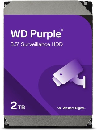 WESTERN DIGITAL HDD PURPLE 2TB 3,5 5400RPM SATA 6GB/S BUFFER 256MB ** RICONDIZIONATO**