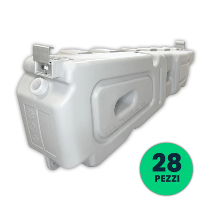 Zavorra Per Pannelli Solari In Hdpe 27° Riempibile Ad Acqua (60Kg) Per Tetti Piani Bancale 28Pz