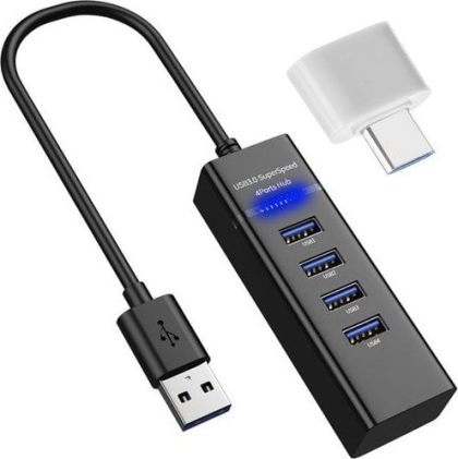 Hub 4 porte USB 3.0 con luce LED di controllo