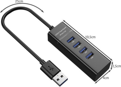 Hub 4 porte USB 3.0 con luce LED di controllo