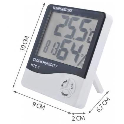 Termometro igrometro ambientale, stazione meteo con orologio