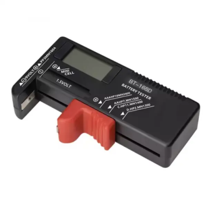 Tester Batterie per stilo, ministilo, AA, AAA, D, 9V, Bottone con display LCD