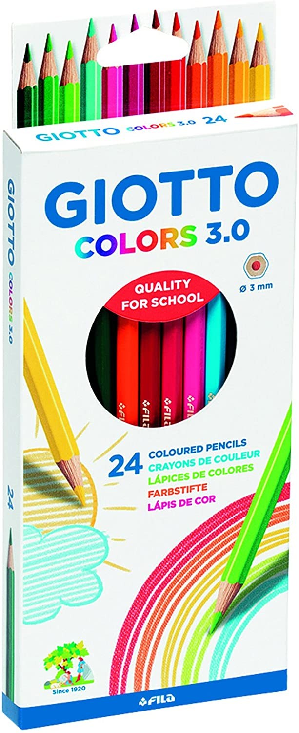 Giotto Colors 3.0 Confezione da 24 matite colorate esagonali - mina 3 mm -  legno - colori assortiti - Creatività - Esseshop - Il tuo Partner in  Informatica, PC e Networking