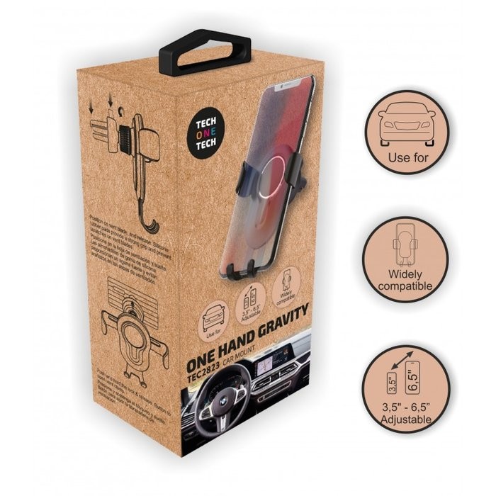 Supporto Per Tazza Auto KITUREK, Organizer Multifunzione, Con Clip Ventilazione, Nero, 9,2 Cm