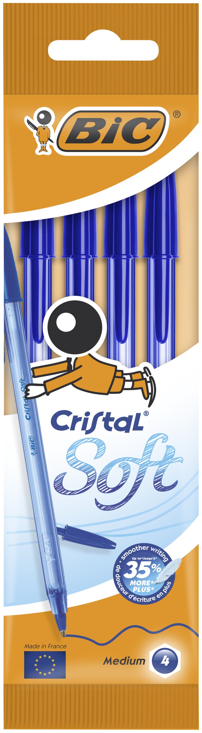 BIC Cristal Soft, Penne Blu a Sfera (Punta Media 1.2mm), Confezione da 4 -  Penne - Esseshop - Il tuo Partner in Informatica, PC e Networking