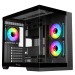Itek Case Dark Cave Ds, Gaming Tower, Atx, 3X12Cm Argb Fan, 2Xusb3, Type-C, Side Front Panel Temp