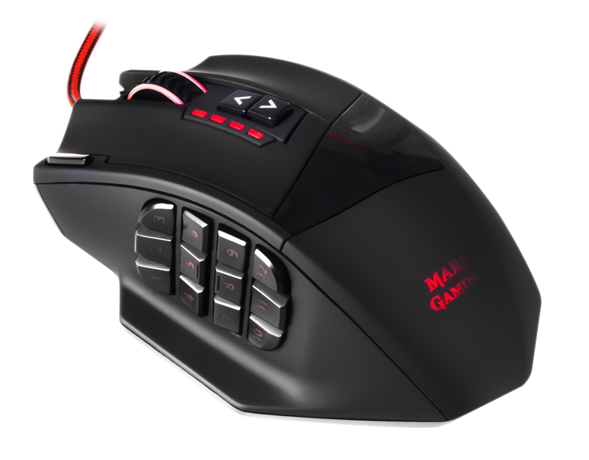 MARSGAMING MMS2 – Hub USB 3.0 A 4 Porte Con Supporto Per Cavo Mouse E LED Rosso