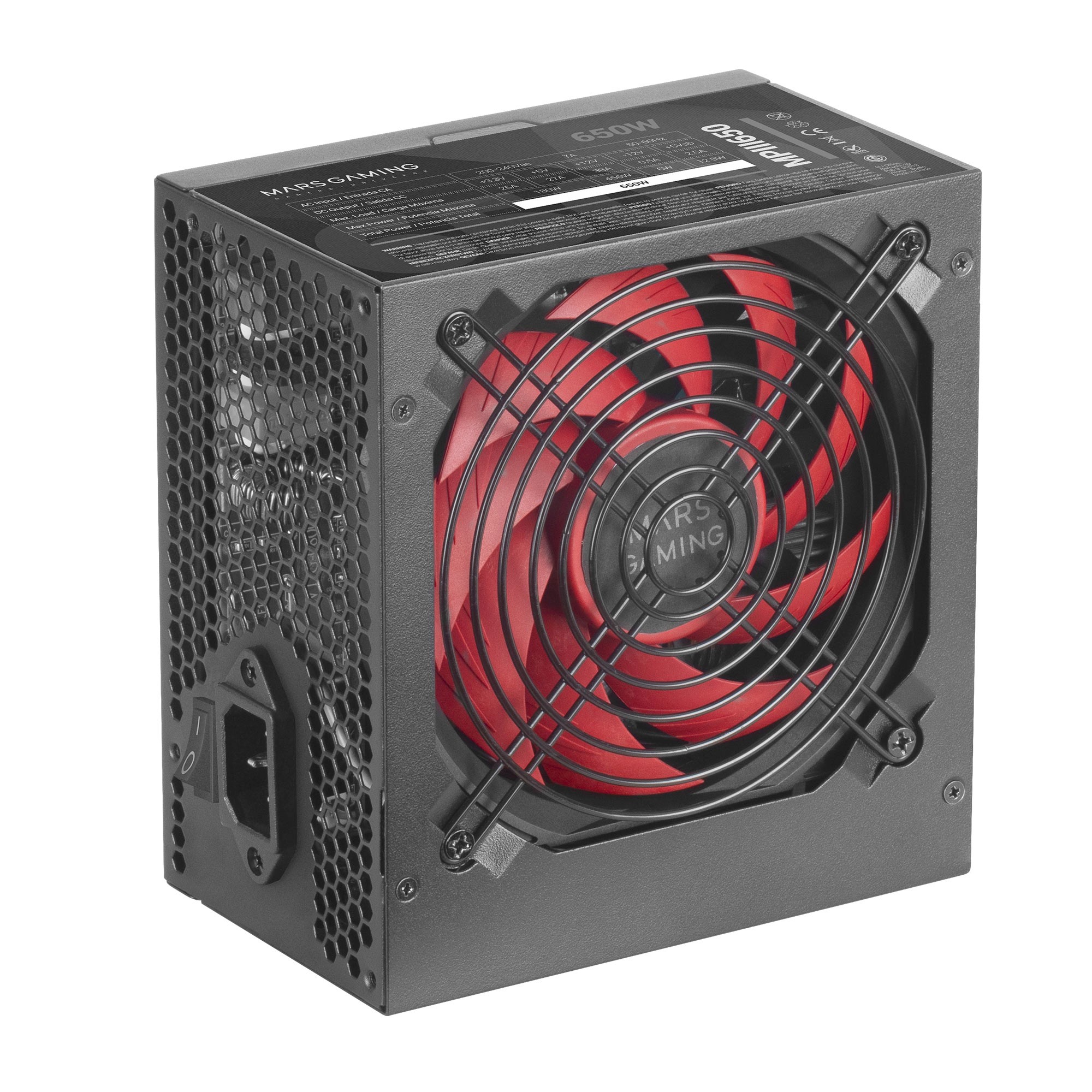 Alimentatore PC Mars Gaming MPB650PSI – 650W Full Modulare 80 Plus Gold Con 10 Anni Di Garanzia