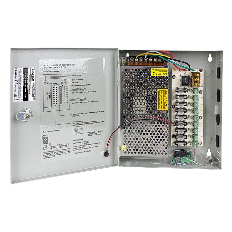 Alimentatore Stabilizzato Rack Box Per Telecamere CCTV – 4 Uscite 12V DC – Modello RVT-0406BOX - Foto 3
