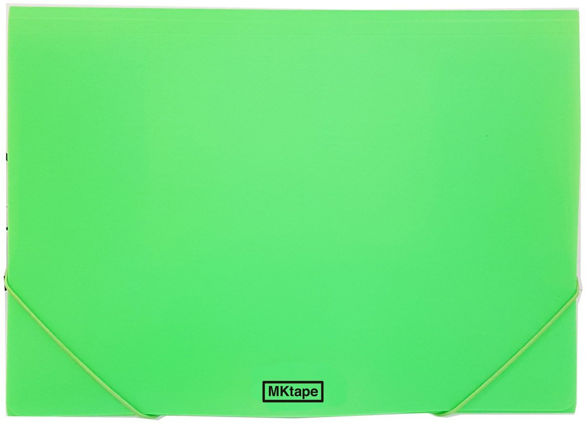 Mktape cartellina portadocumenti con lembo - chiusura con elastico -  formato folio - colore verde fluor