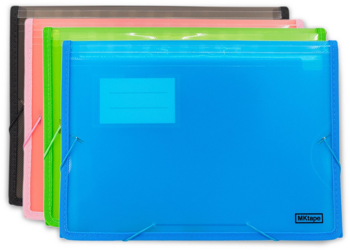 Cartella porta documenti a soffietto MKtape - 13 tasche interne - Formato  A4 - Chiusura in gomma - Colore blu - - Esseshop - Il tuo Partner in  Informatica, PC e Networking
