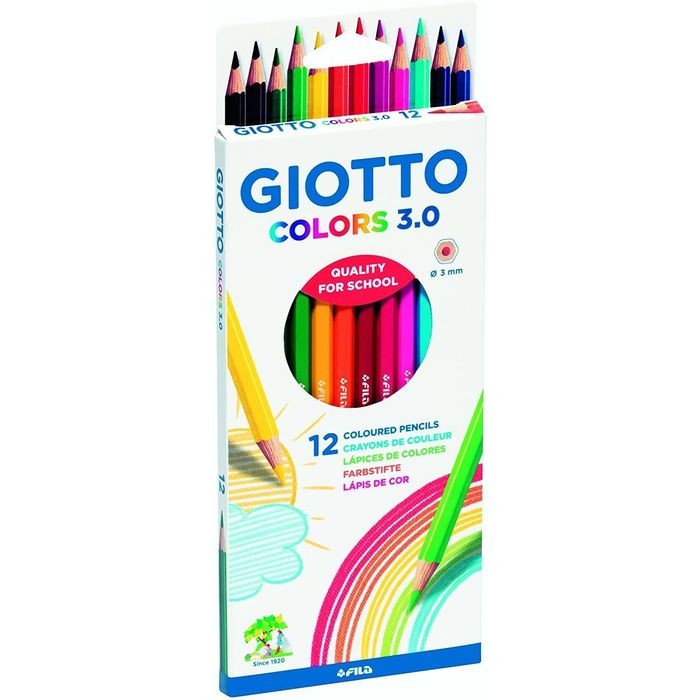 Giotto Colors 3.0 Confezione da 12 Matite Colorate Esagonali