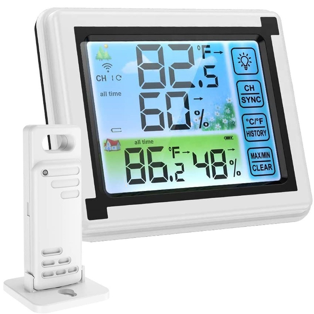 Stazione meteorologica con display touchscreen, igrometro, unità