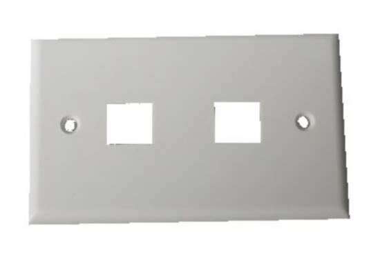 Placca Portafrutti 2 Posizioni Per Jack Utp/Stp Colore Chiaro